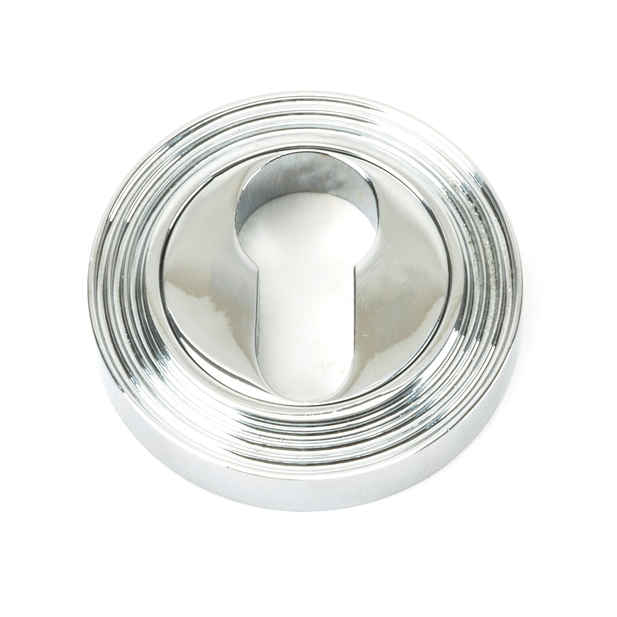 From The Anvil's Polished Chrome Round Euro Escutcheon