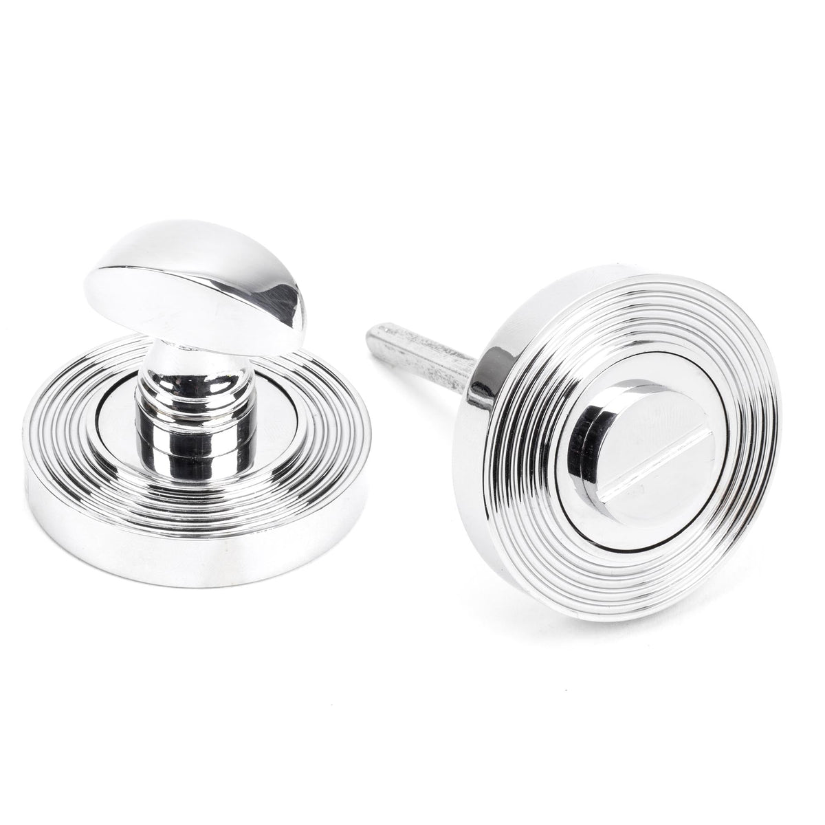 From The Anvil's Polished Chrome Round Thumbturn Set