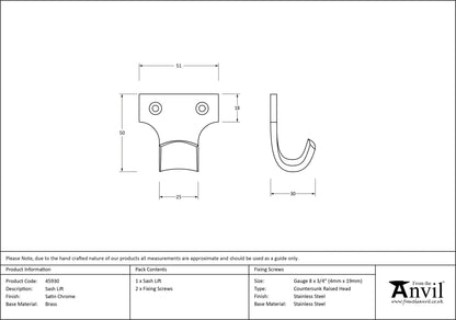 Sash Lift by From The Anvil