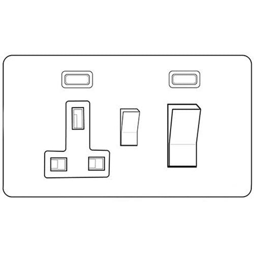 Apollo Dual Finish Switches & Sockets, P - 45A Cooker Unit + 13A Socket by Heritage Brass By M-Marcus