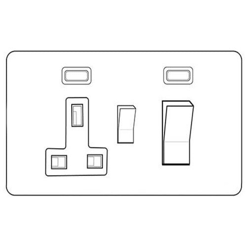 Victorian Satin Brass Switches & Sockets, SAB - 45A Cooker Unit + 13A Socket by Heritage Brass By M-Marcus