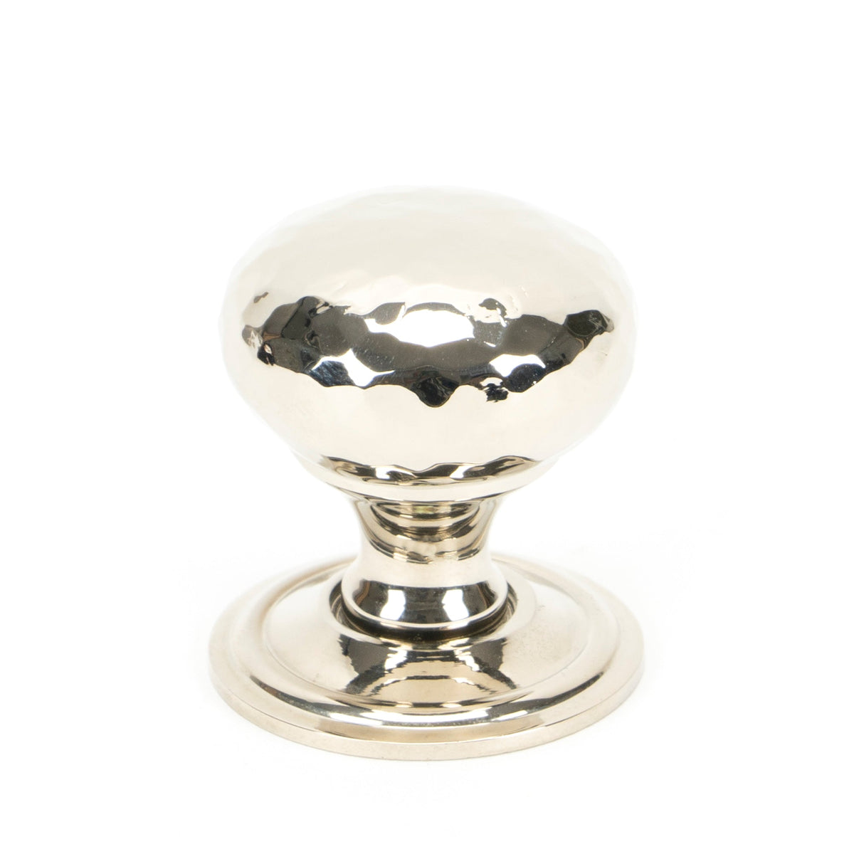 From The Anvil's Polished Nickel Hammered Mushroom Cabinet Knob
