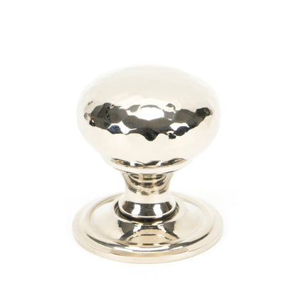 From The Anvil's Polished Nickel Hammered Mushroom Cabinet Knob