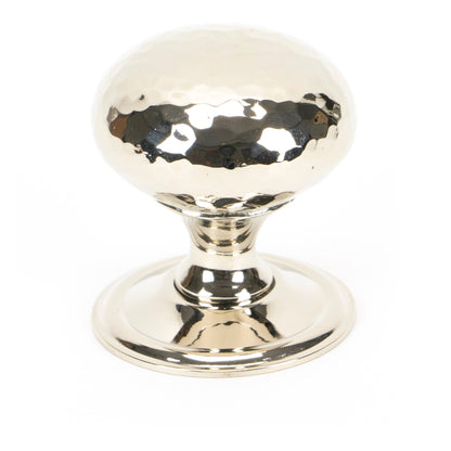 From The Anvil's Polished Nickel Hammered Mushroom Cabinet Knob