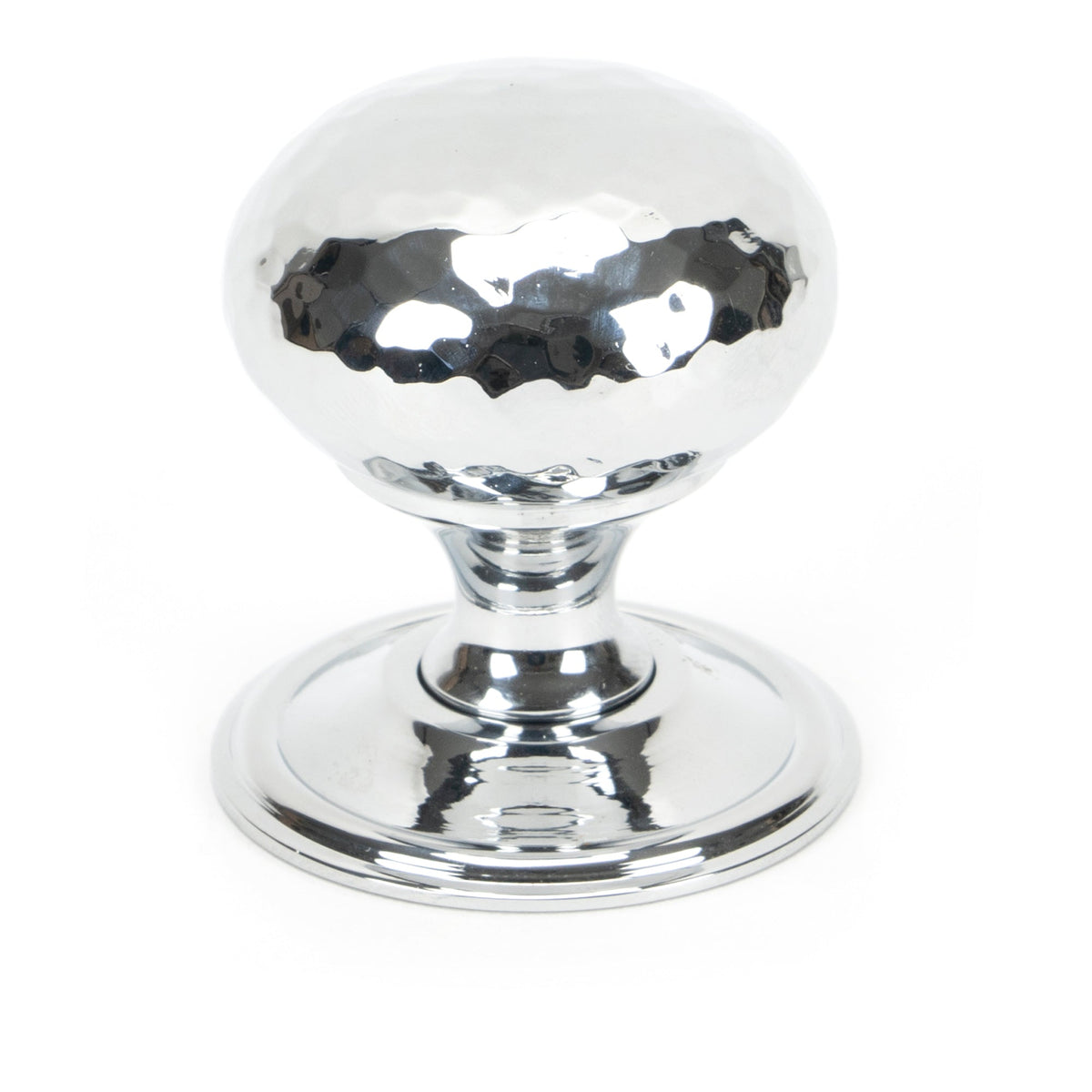 From The Anvil's Polished Chrome Hammered Mushroom Cabinet Knob