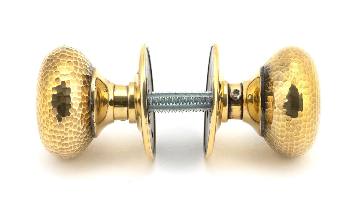 Hammered Mushroom Mortice/Rim Knob Set by From The Anvil