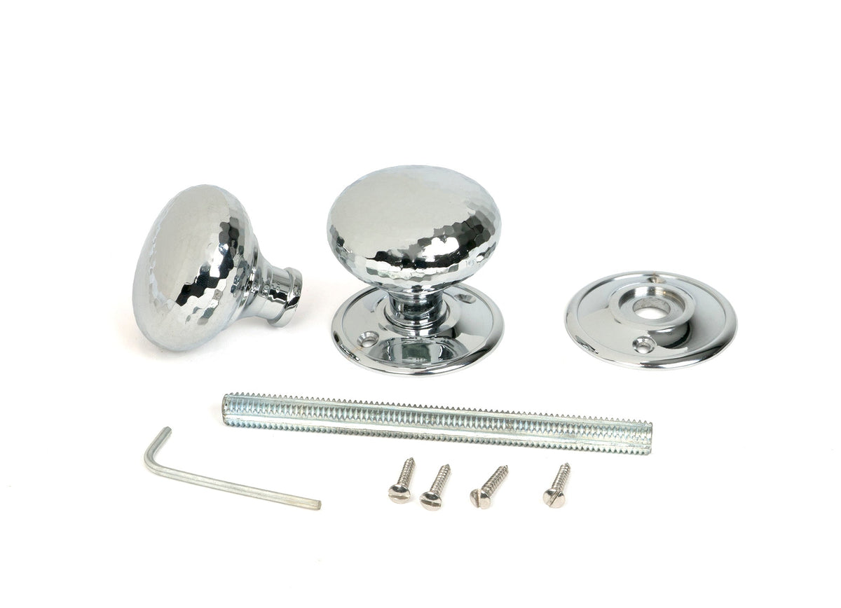 Hammered Mushroom Mortice/Rim Knob Set by From The Anvil