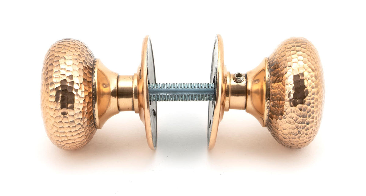 Hammered Mushroom Mortice/Rim Knob Set by From The Anvil