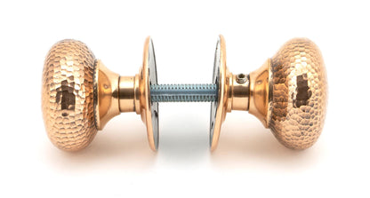 Hammered Mushroom Mortice/Rim Knob Set by From The Anvil