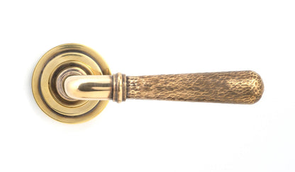 Hammered Newbury Lever on Rose Set (Sprung) by From The Anvil
