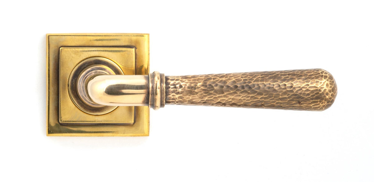Hammered Newbury Lever on Rose Set (Sprung) by From The Anvil