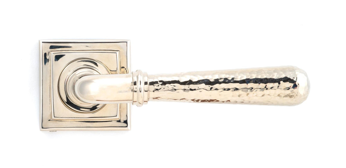 Hammered Newbury Lever on Rose Set (Sprung) by From The Anvil