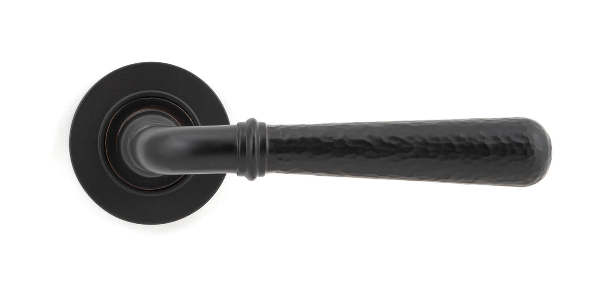 Hammered Newbury Lever on Rose Set (Sprung) by From The Anvil