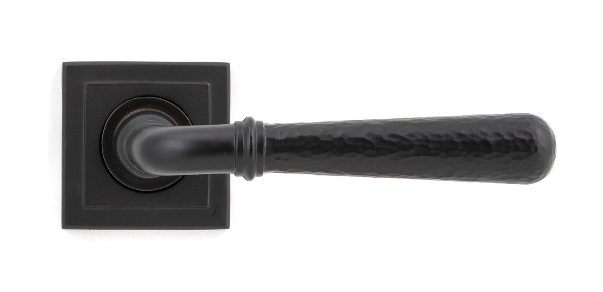 Hammered Newbury Lever on Rose Set (Sprung) by From The Anvil