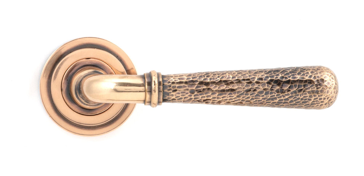 Hammered Newbury Lever on Rose Set (Sprung) by From The Anvil