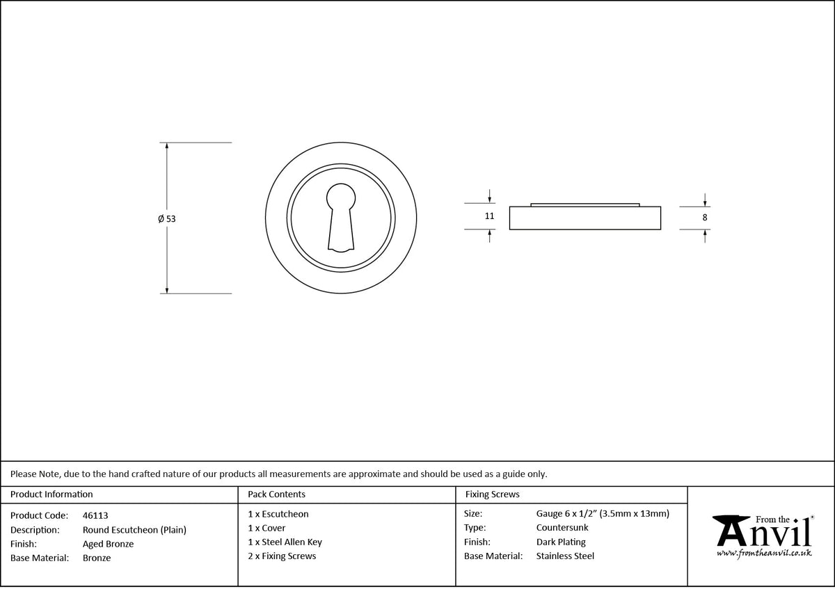 Round Escutcheon by From The Anvil