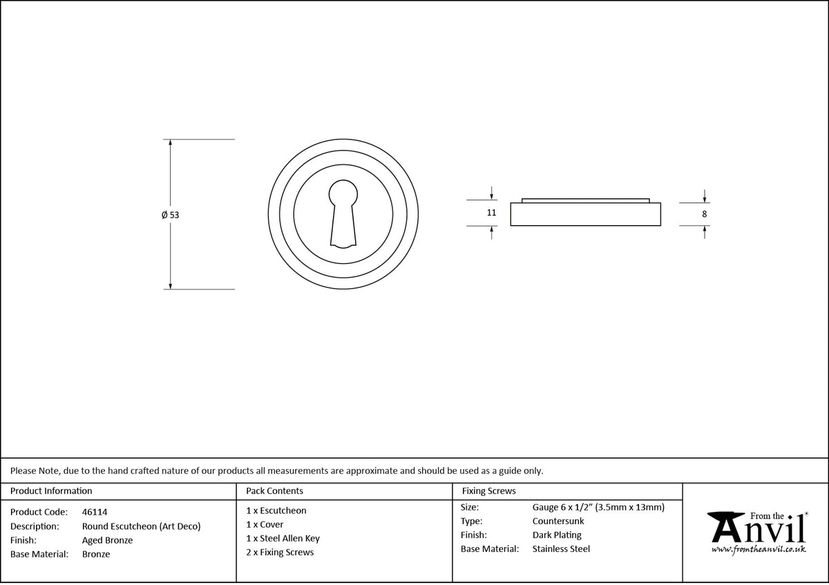 Round Escutcheon by From The Anvil