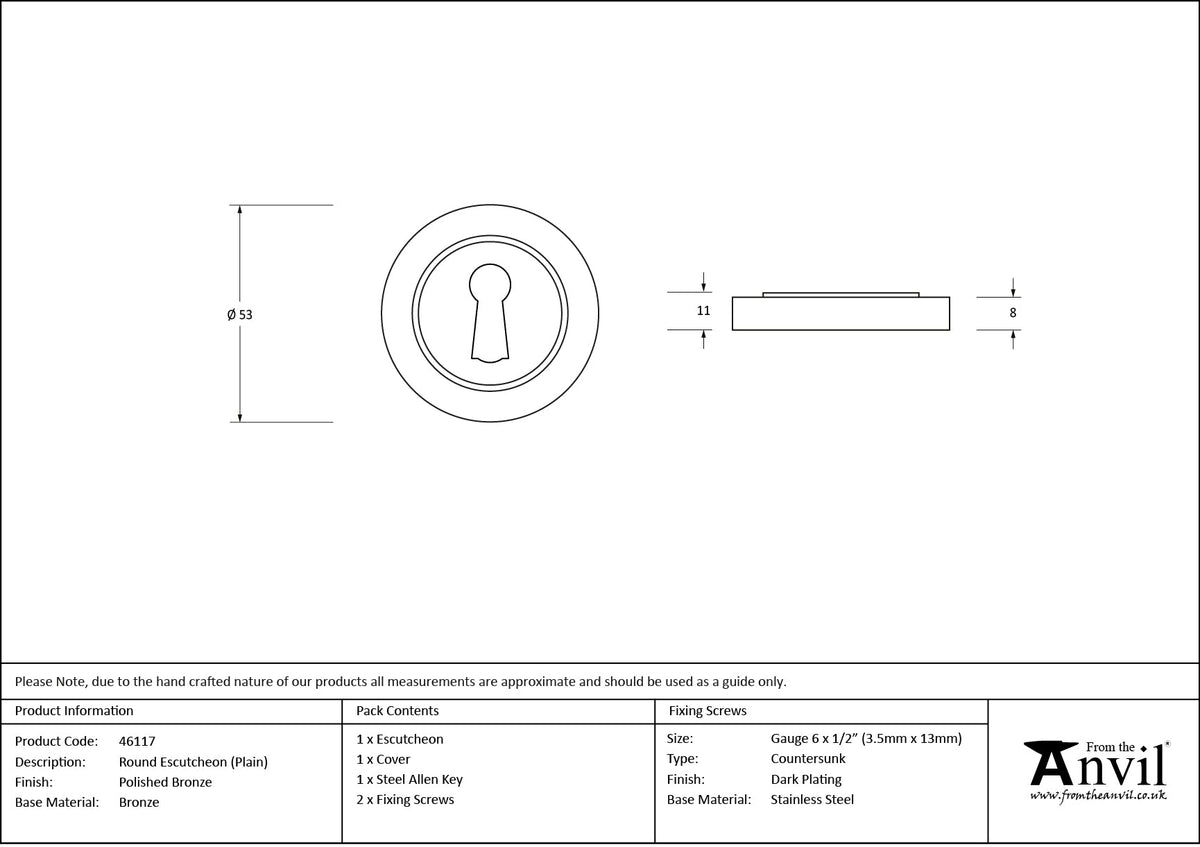 Round Escutcheon by From The Anvil