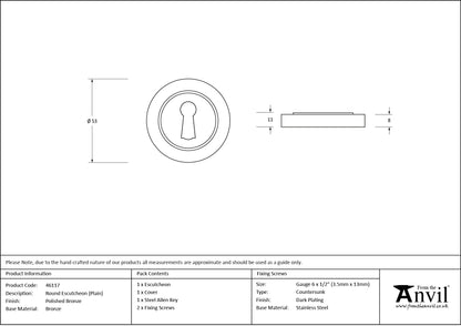 Round Escutcheon by From The Anvil