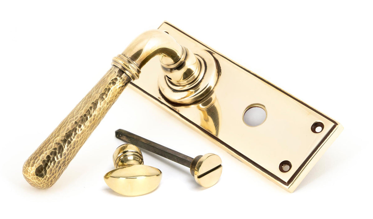 Hammered Newbury Lever Bathroom Set by From The Anvil