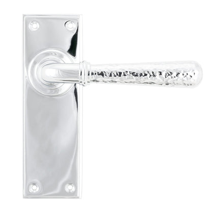 From The Anvil's Polished Chrome Hammered Newbury Lever Latch Set