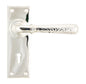 From The Anvil's Polished Nickel Hammered Newbury Lever Lock Set
