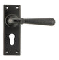 From The Anvil's Aged Bronze Hammered Newbury Lever Euro Lock Set