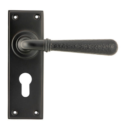 From The Anvil, Hammered Newbury Lever Euro Lock Set, Door Handles, Lever Euro