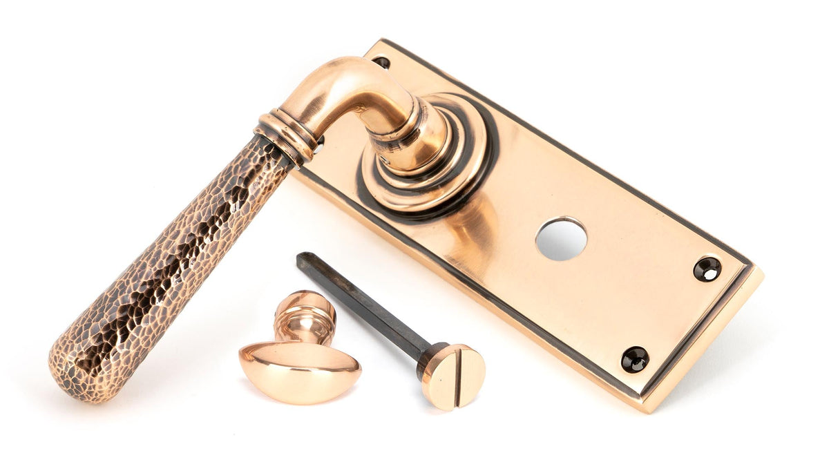 Hammered Newbury Lever Bathroom Set by From The Anvil