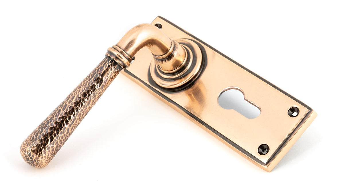Hammered Newbury Lever Euro Lock Set by From The Anvil
