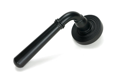 From The Anvil's Matt Black Newbury Lever on Rose Set (Sprung)
