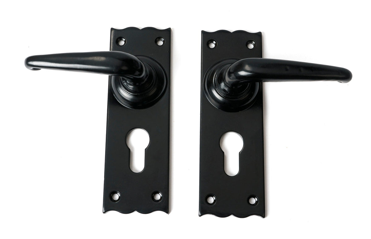 Oak Lever Euro Lock Set by From The Anvil