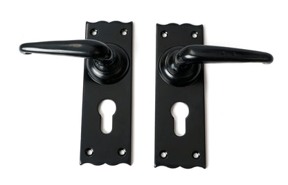 Oak Lever Euro Lock Set by From The Anvil