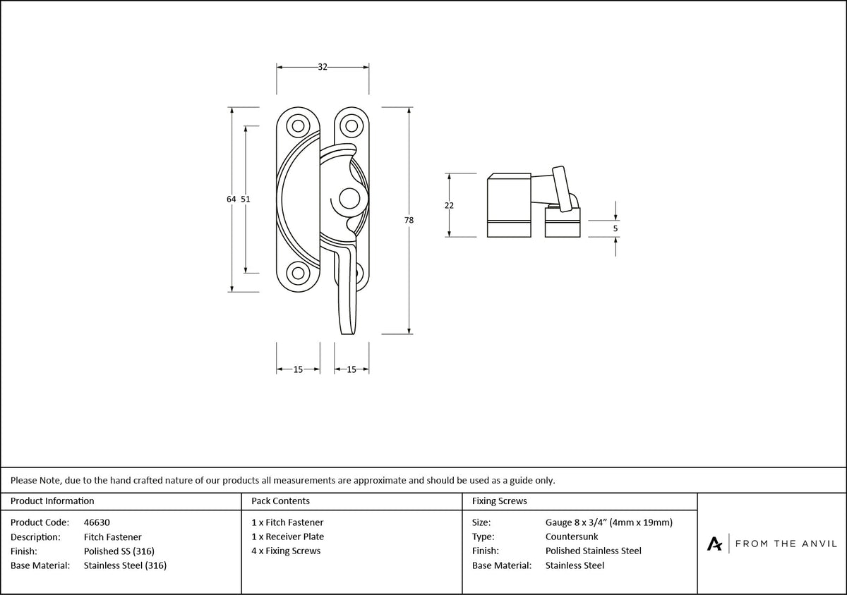 Fitch Fastener by From The Anvil