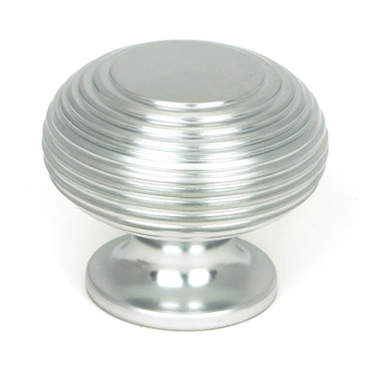 From The Anvil's Satin Chrome Beehive Cabinet Knob