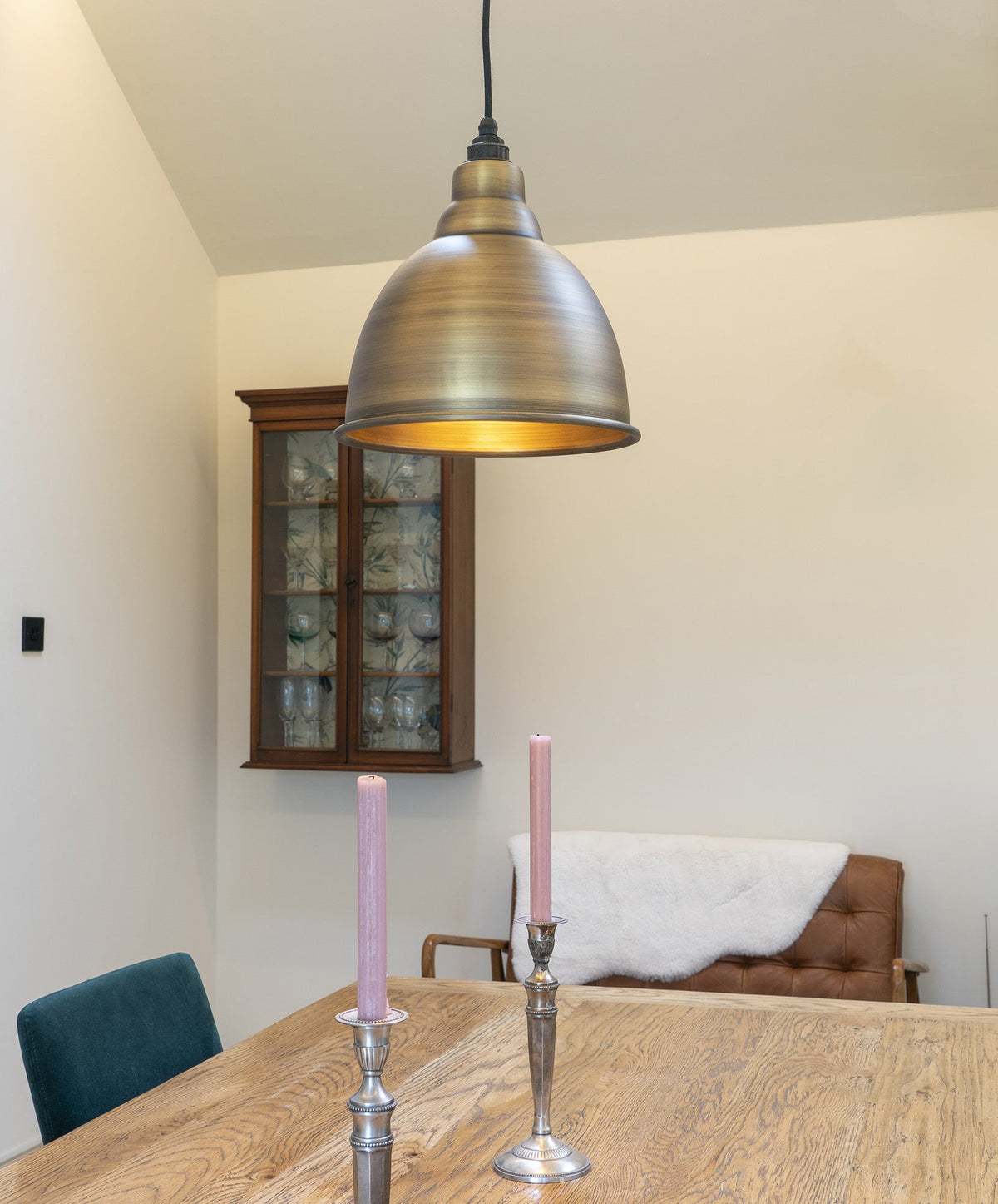 Aged Brass Brindley Pendant by From The Anvil