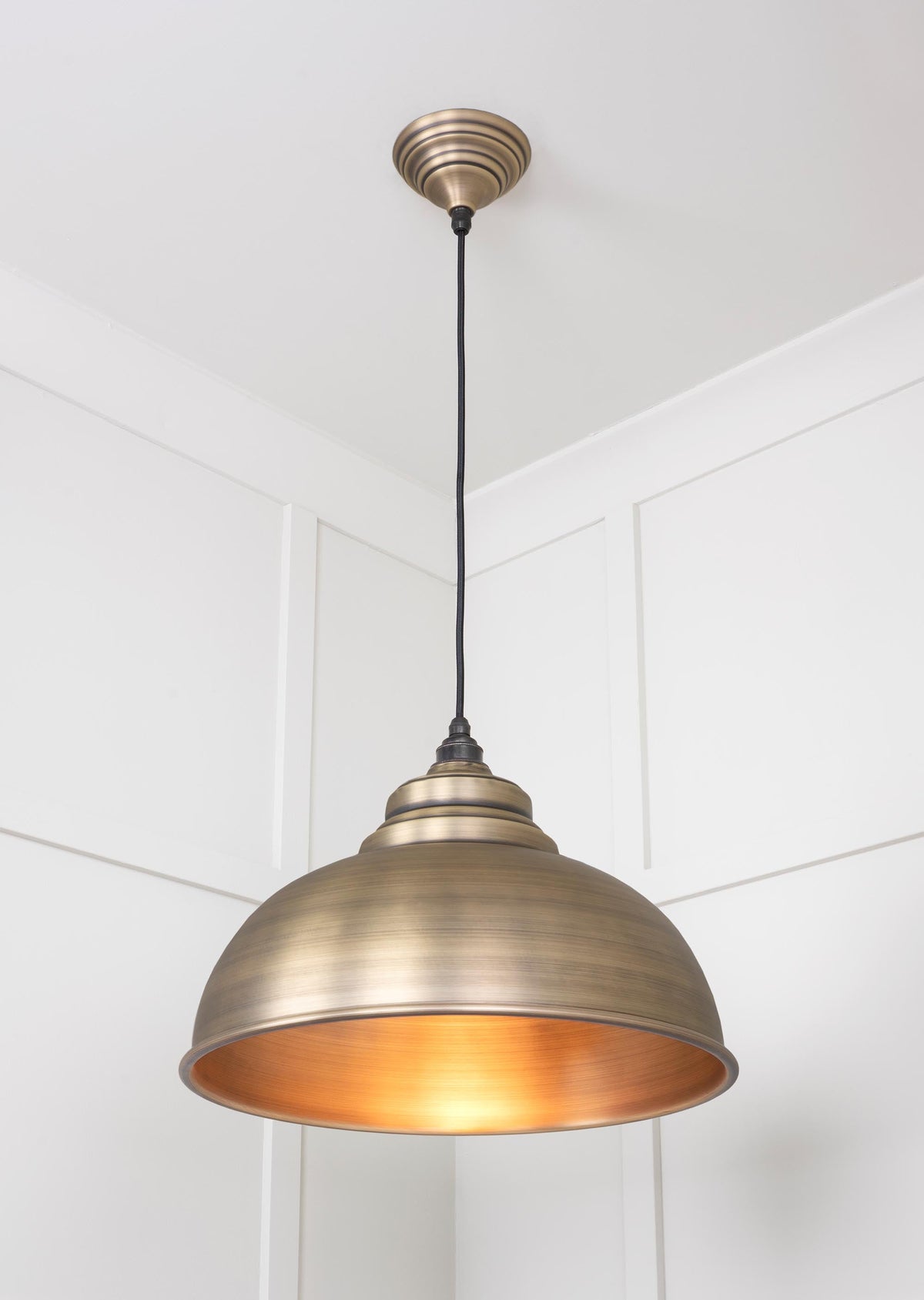 Aged Brass Harborne Pendant by From The Anvil