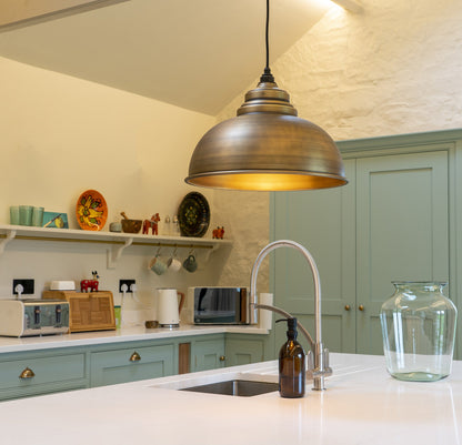 Aged Brass Harborne Pendant by From The Anvil