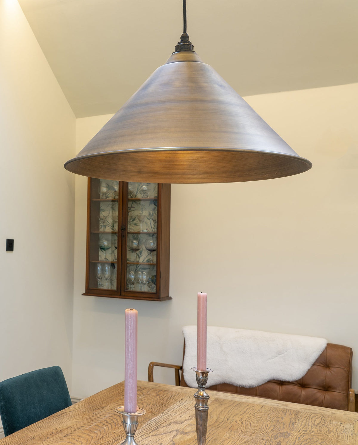 Aged Brass Hockley Pendant by From The Anvil