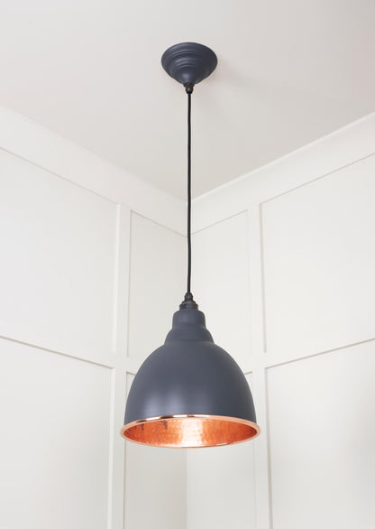 Hammered Copper Brindley Pendant by From The Anvil