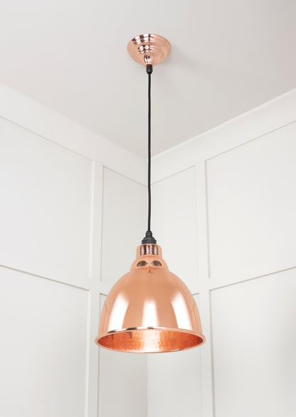 Hammered Copper Brindley Pendant by From The Anvil