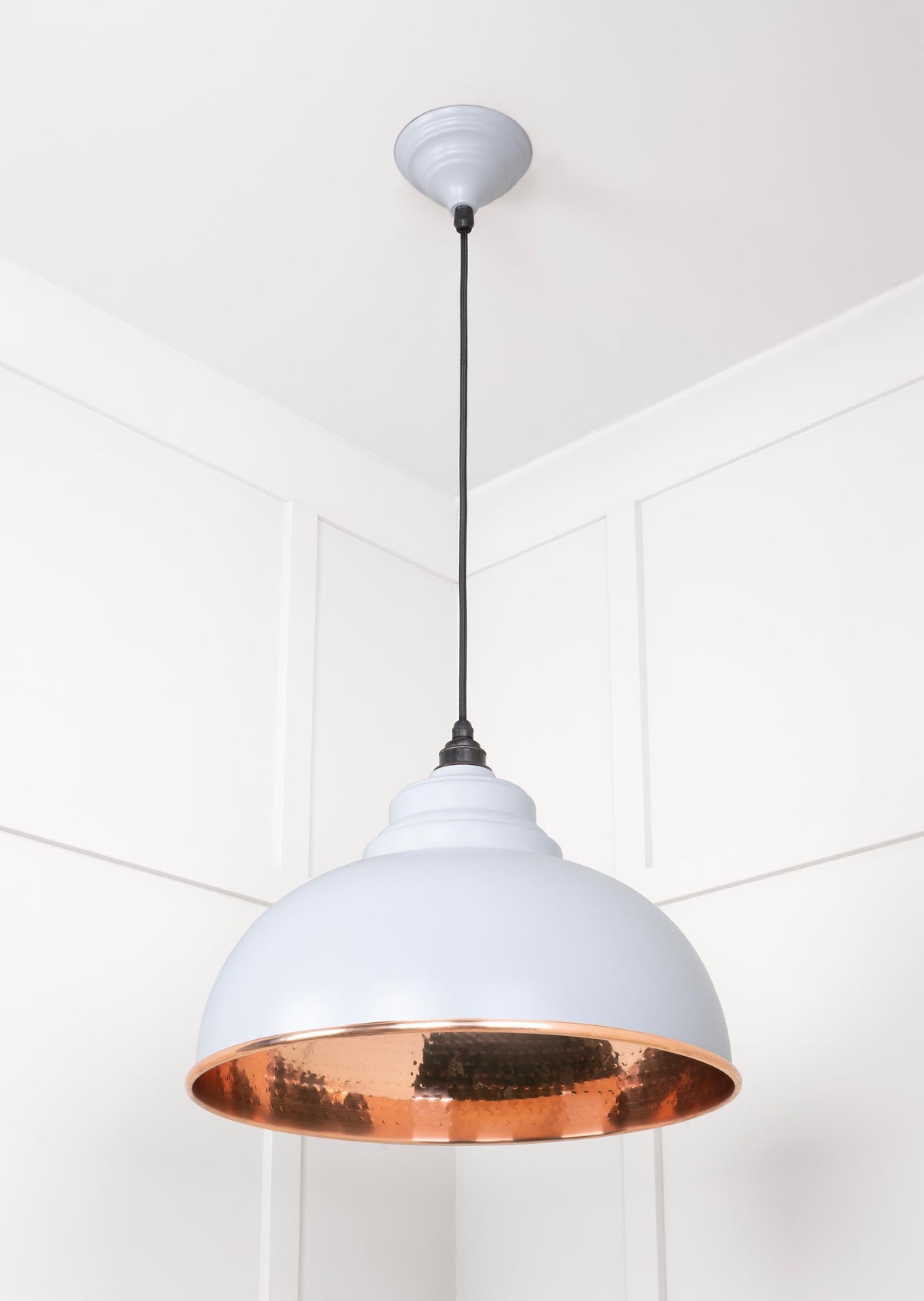 Hammered Copper Harborne Pendant by From The Anvil