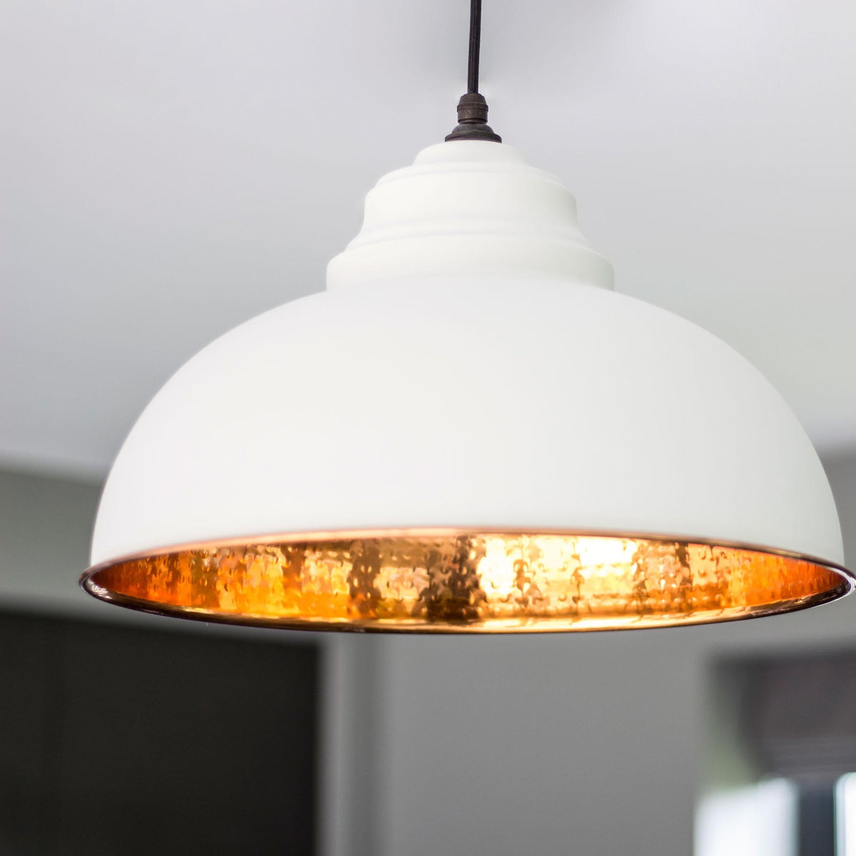 Hammered Copper Harborne Pendant by From The Anvil
