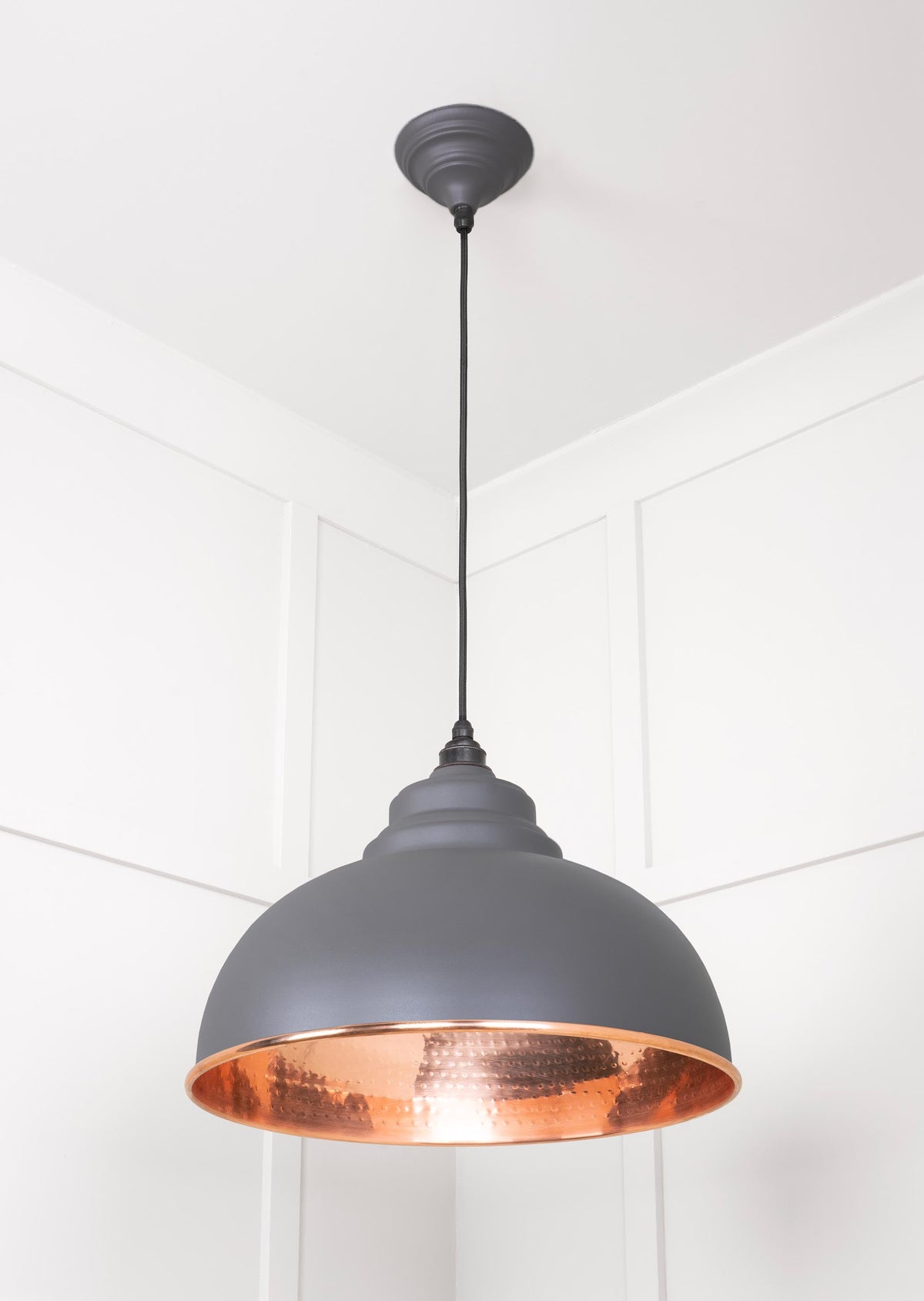 Hammered Copper Harborne Pendant by From The Anvil