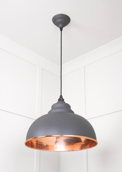 Hammered Copper Harborne Pendant by From The Anvil
