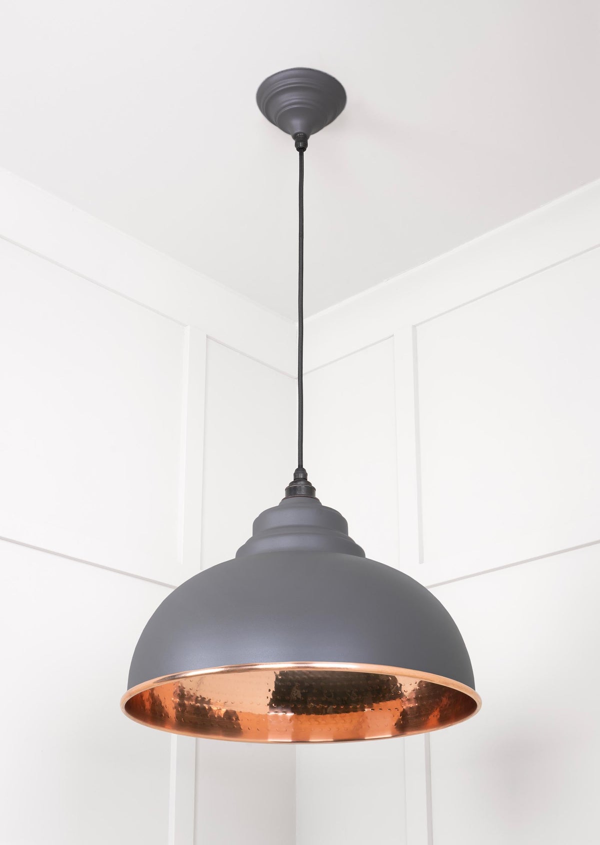 Hammered Copper Harborne Pendant by From The Anvil