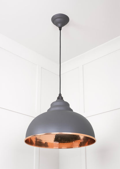 Hammered Copper Harborne Pendant by From The Anvil