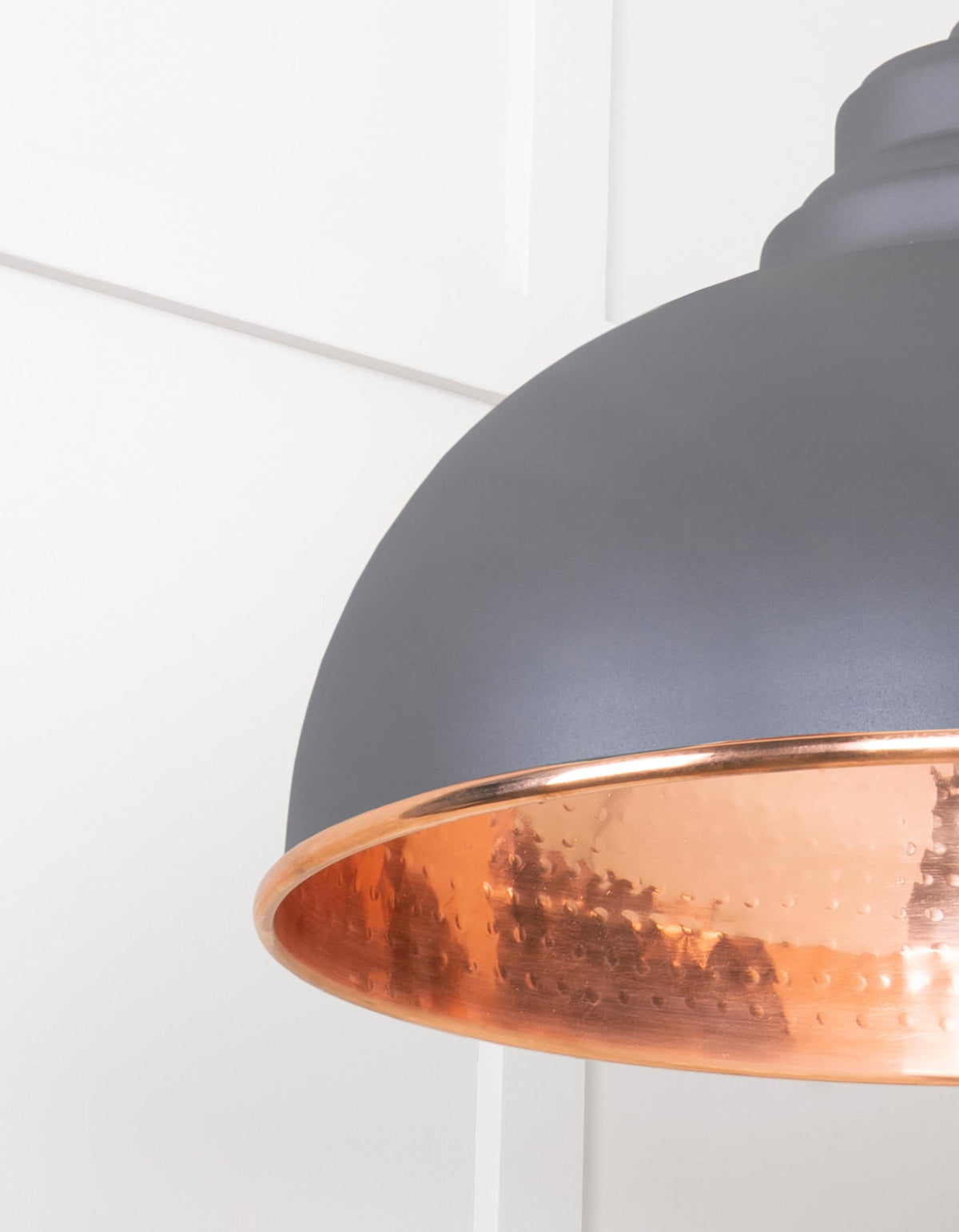 Hammered Copper Harborne Pendant by From The Anvil
