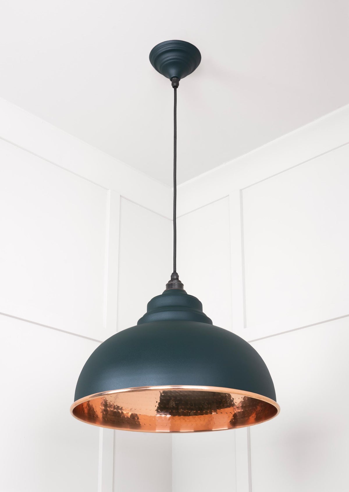Hammered Copper Harborne Pendant by From The Anvil