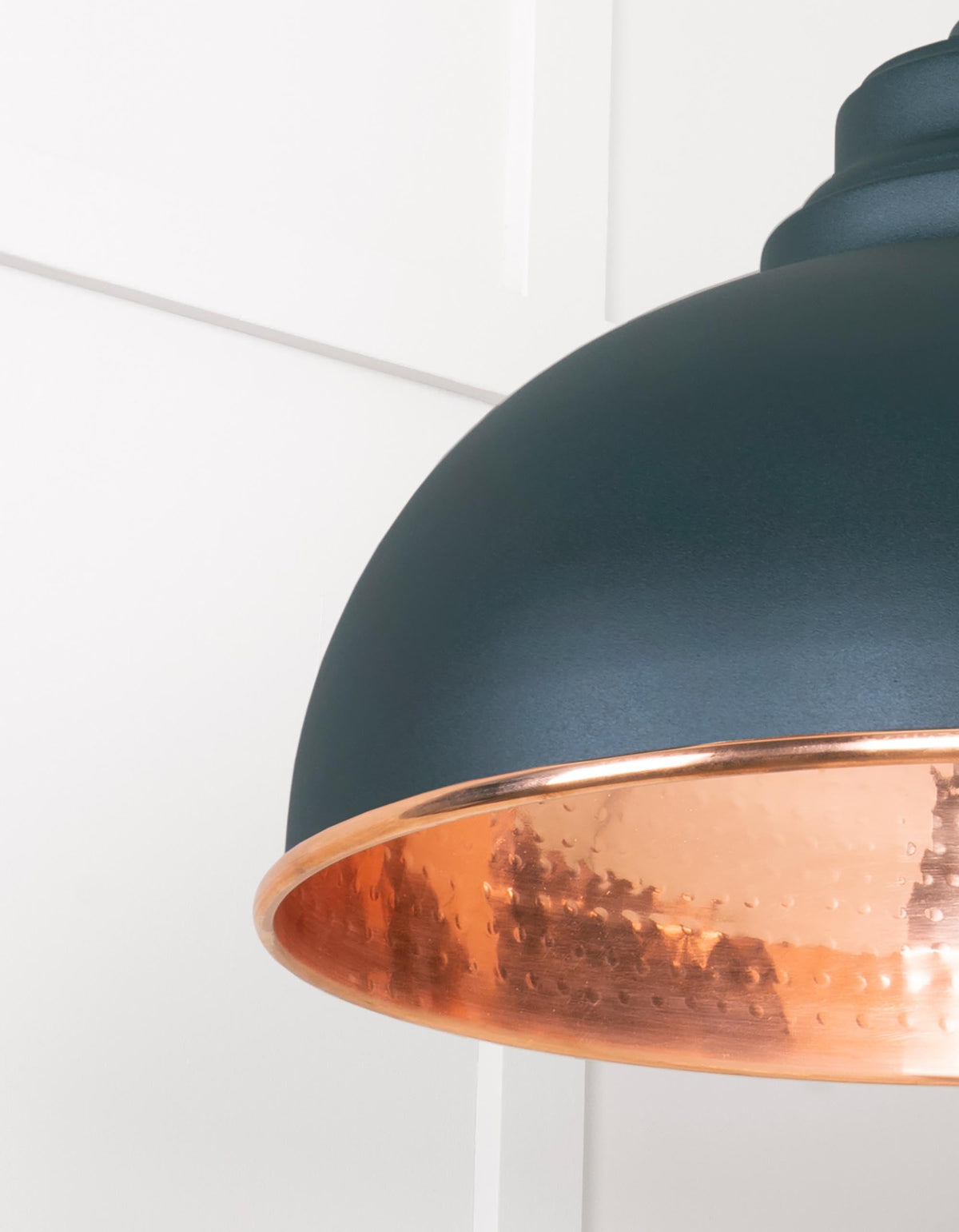Hammered Copper Harborne Pendant by From The Anvil